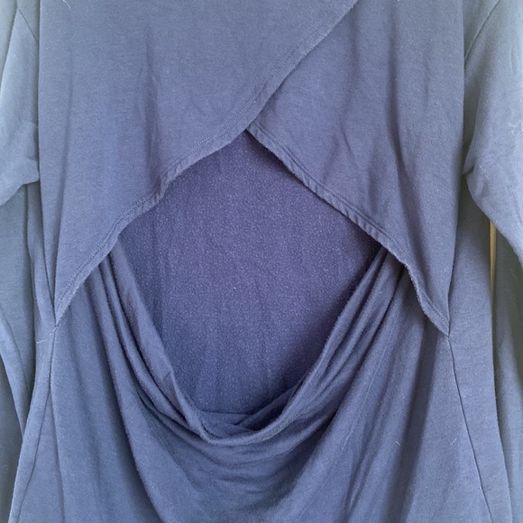 Beyond Yoga Open back sweatshirt Sz L Royal Blue - Picture 5 of 5